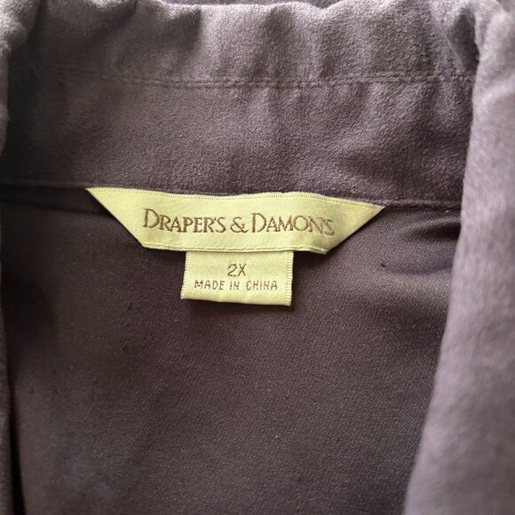 Vintage Drapers & Damons Faux Suede Jacket Full Zip Western Purple Plus Size 2X - Picture 4 of 5